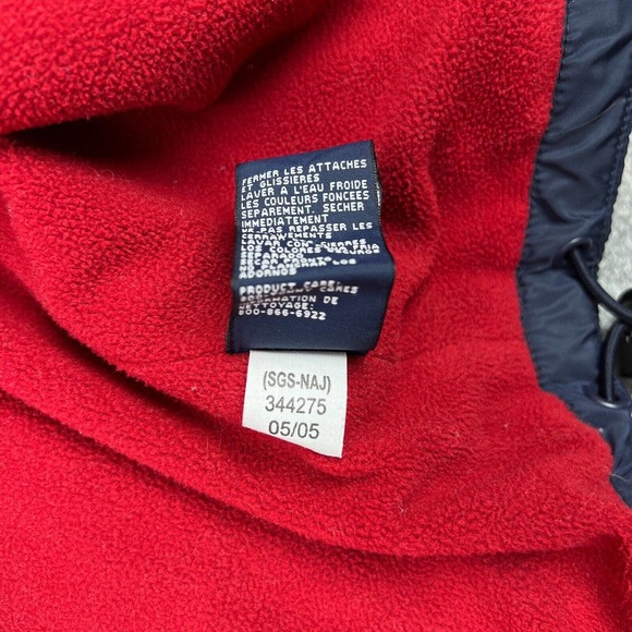 Tommy Hilfiger Jacket Mens Extra Large Blue Red Fleece Lined Nylon Full Zip Y2K - Picture 16 of 16